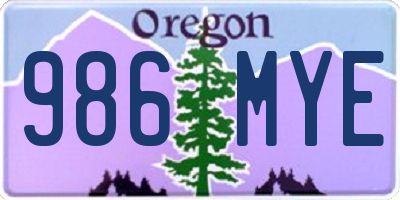 OR license plate 986MYE