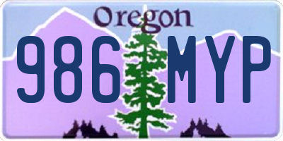 OR license plate 986MYP