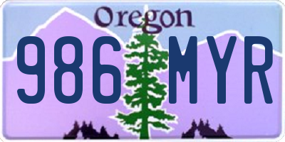 OR license plate 986MYR