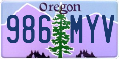 OR license plate 986MYV