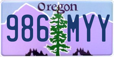 OR license plate 986MYY