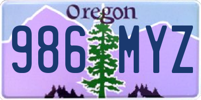 OR license plate 986MYZ