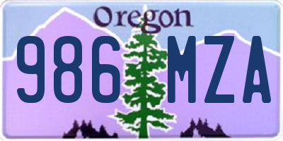 OR license plate 986MZA