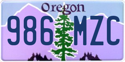 OR license plate 986MZC
