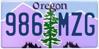 OR license plate 986MZG