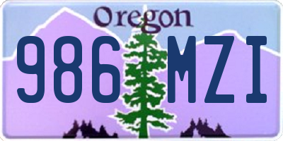 OR license plate 986MZI