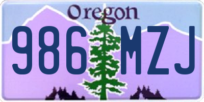 OR license plate 986MZJ