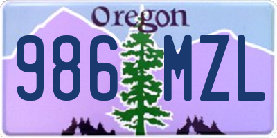 OR license plate 986MZL