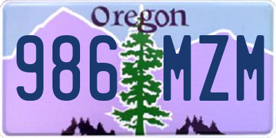 OR license plate 986MZM