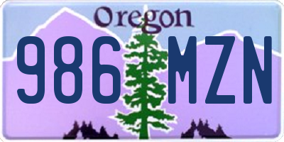 OR license plate 986MZN