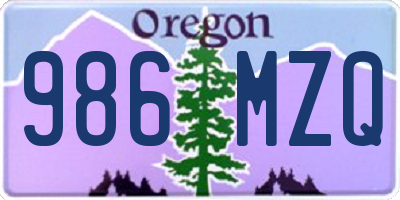 OR license plate 986MZQ