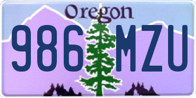 OR license plate 986MZU