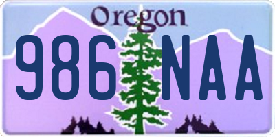 OR license plate 986NAA