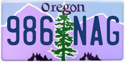 OR license plate 986NAG