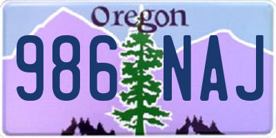 OR license plate 986NAJ