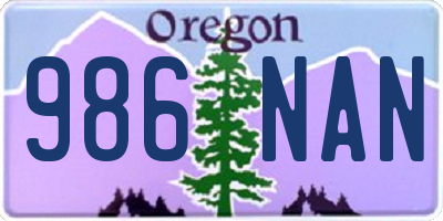 OR license plate 986NAN