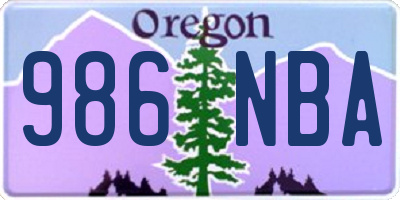 OR license plate 986NBA