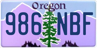 OR license plate 986NBF