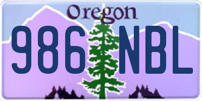 OR license plate 986NBL