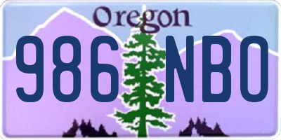 OR license plate 986NBO