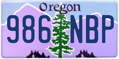 OR license plate 986NBP