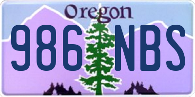OR license plate 986NBS