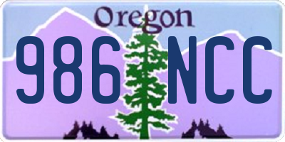 OR license plate 986NCC