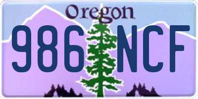 OR license plate 986NCF