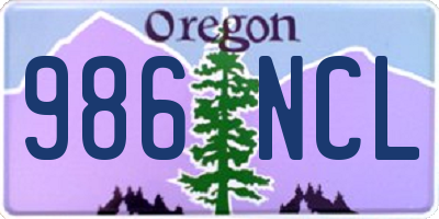 OR license plate 986NCL