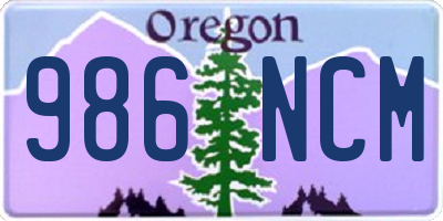 OR license plate 986NCM