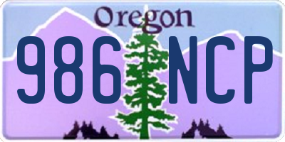OR license plate 986NCP