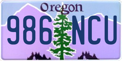 OR license plate 986NCU