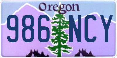OR license plate 986NCY