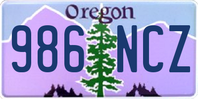 OR license plate 986NCZ