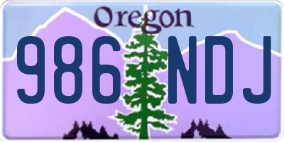 OR license plate 986NDJ