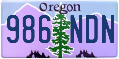 OR license plate 986NDN