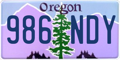 OR license plate 986NDY