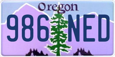 OR license plate 986NED