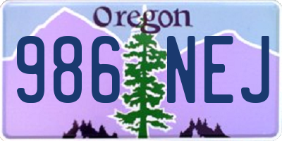 OR license plate 986NEJ
