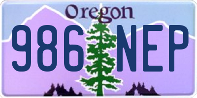 OR license plate 986NEP
