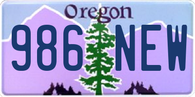 OR license plate 986NEW