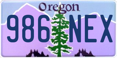 OR license plate 986NEX