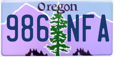 OR license plate 986NFA