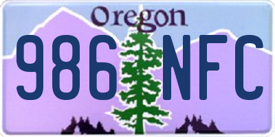 OR license plate 986NFC