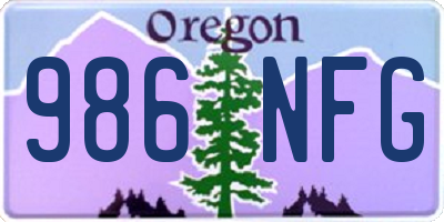 OR license plate 986NFG