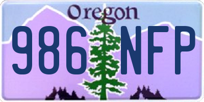 OR license plate 986NFP