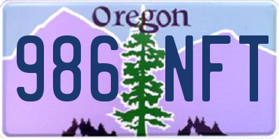OR license plate 986NFT