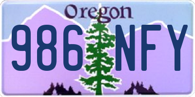 OR license plate 986NFY