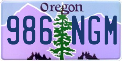 OR license plate 986NGM