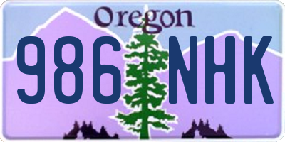 OR license plate 986NHK